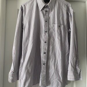 Vintage Christian Dior Monsieur Stripe Button Down Long Sleeve Shirt Large